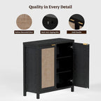 Buffet en rotin avec 2 portes