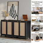 Buffet en rotin avec 2 portes
