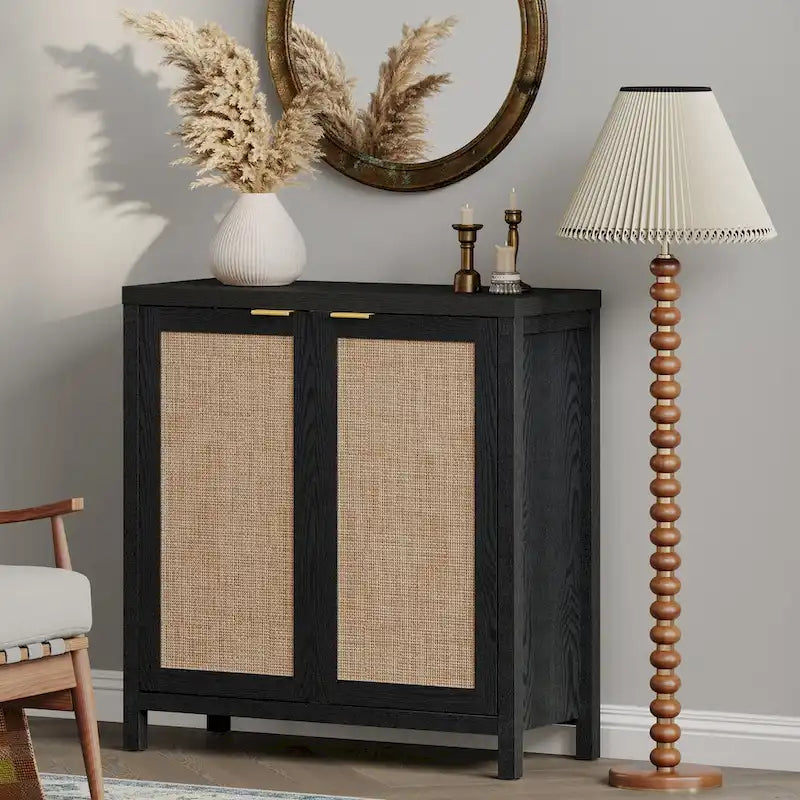 Buffet en rotin avec 2 portes
