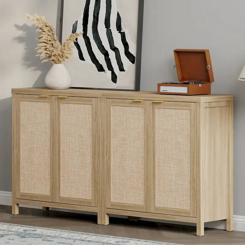 Buffet en rotin avec 2 portes