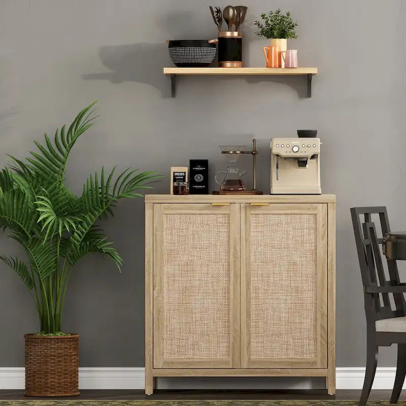 Buffet en rotin avec 2 portes