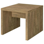 Table d'appoint de 24 pouces avec marques de scie brutes, bois, marron naturel