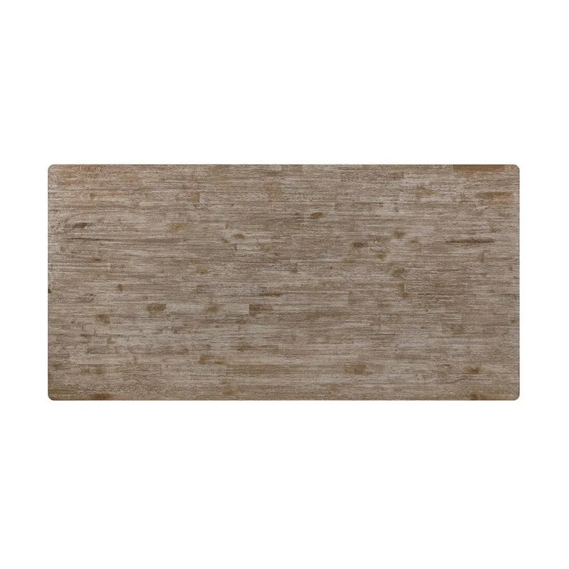 Table à manger brossée marron avec pied tourné