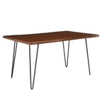Table de salle à manger rectangulaire en bois d'acacia massif de 60 po