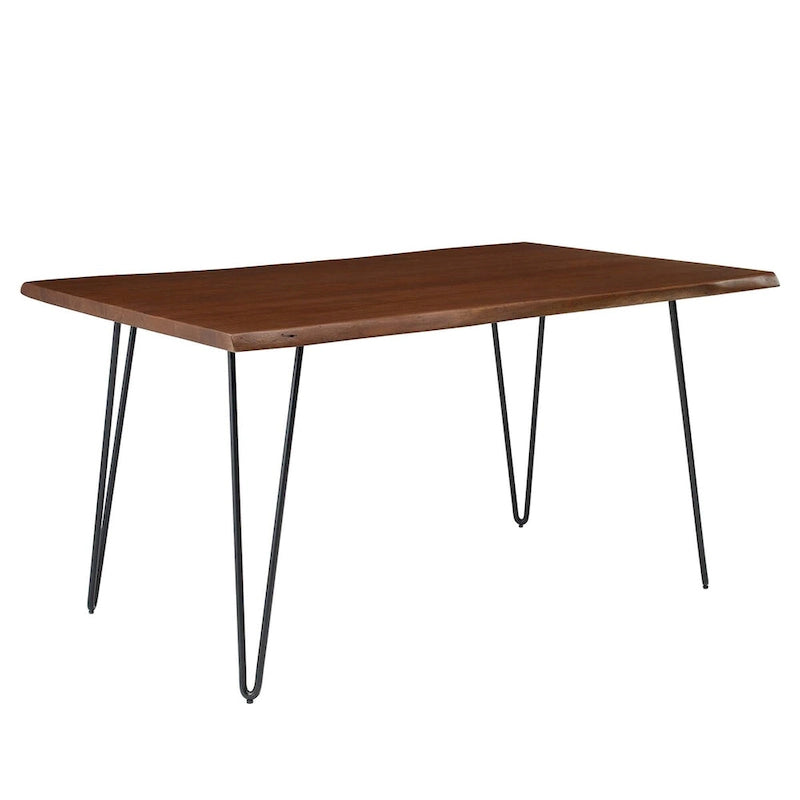 Table de salle à manger rectangulaire en bois d'acacia massif de 60 po
