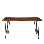 Table de salle à manger rectangulaire en bois d'acacia massif de 60 po