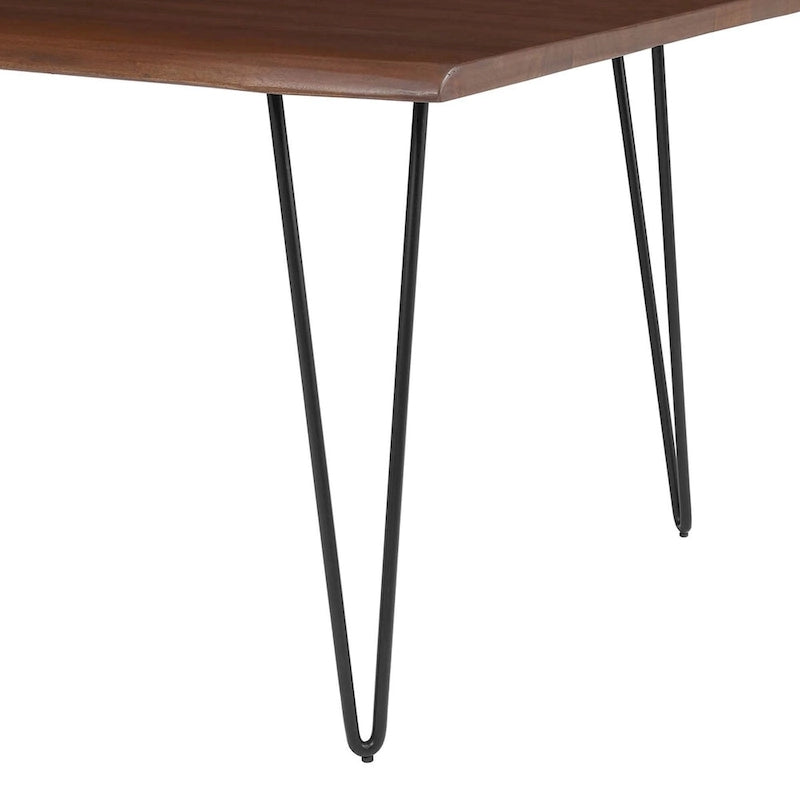 Table de salle à manger rectangulaire en bois d'acacia massif de 60 po