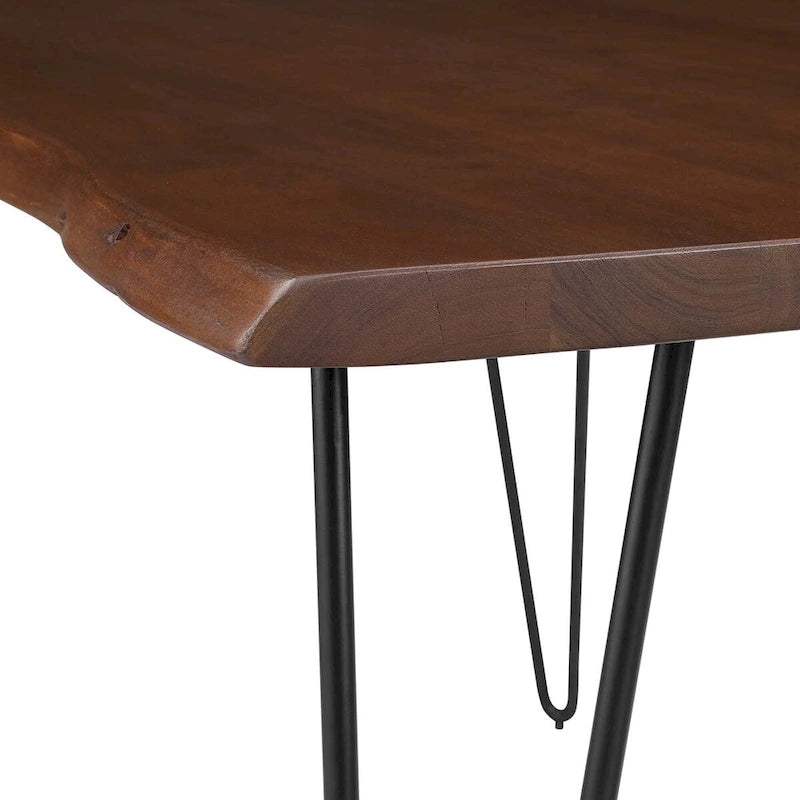 Table de salle à manger rectangulaire en bois d'acacia massif de 60 po