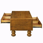 Table basse rectangulaire en bois massif de 40 po avec 4 tiroirs