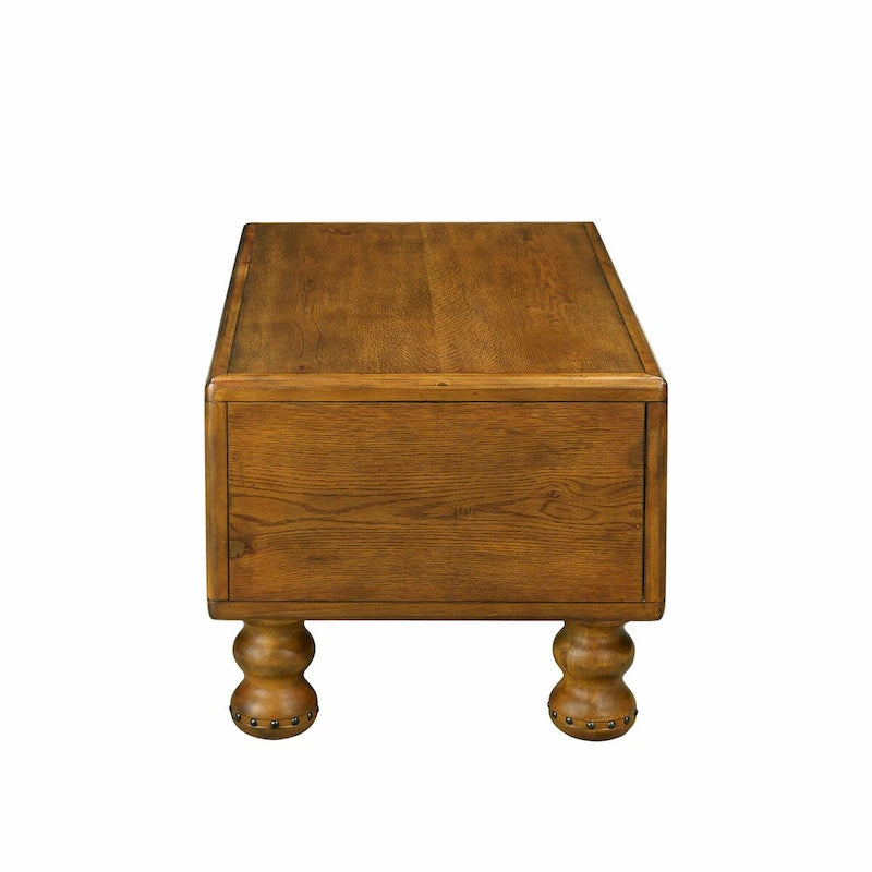Table basse rectangulaire en bois massif de 40 po avec 4 tiroirs