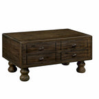 Table basse rectangulaire en bois massif de 40 po avec 4 tiroirs