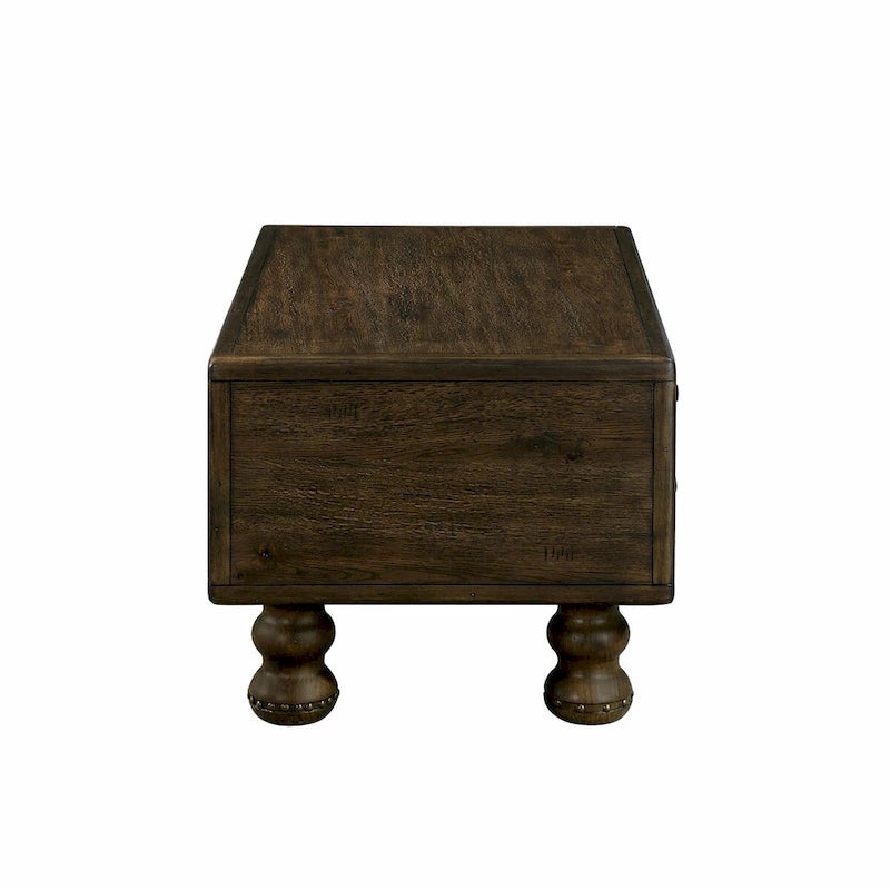Table basse rectangulaire en bois massif de 40 po avec 4 tiroirs