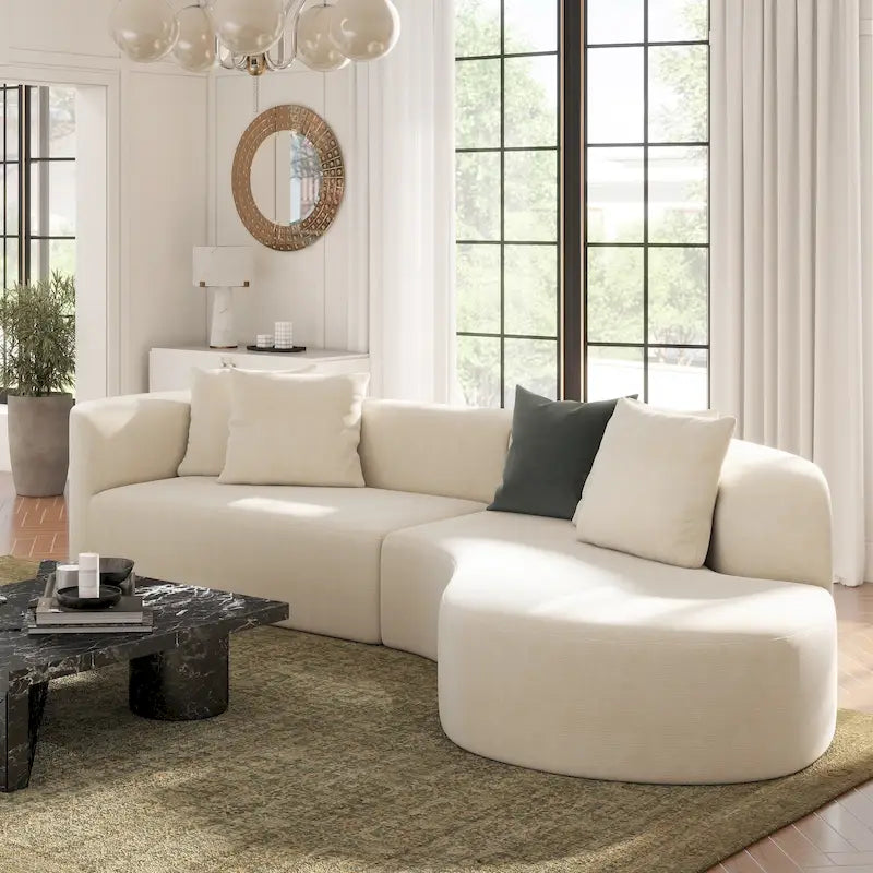 134.5 Sofa-in-a-Box RAF Curved Sectional Sofa