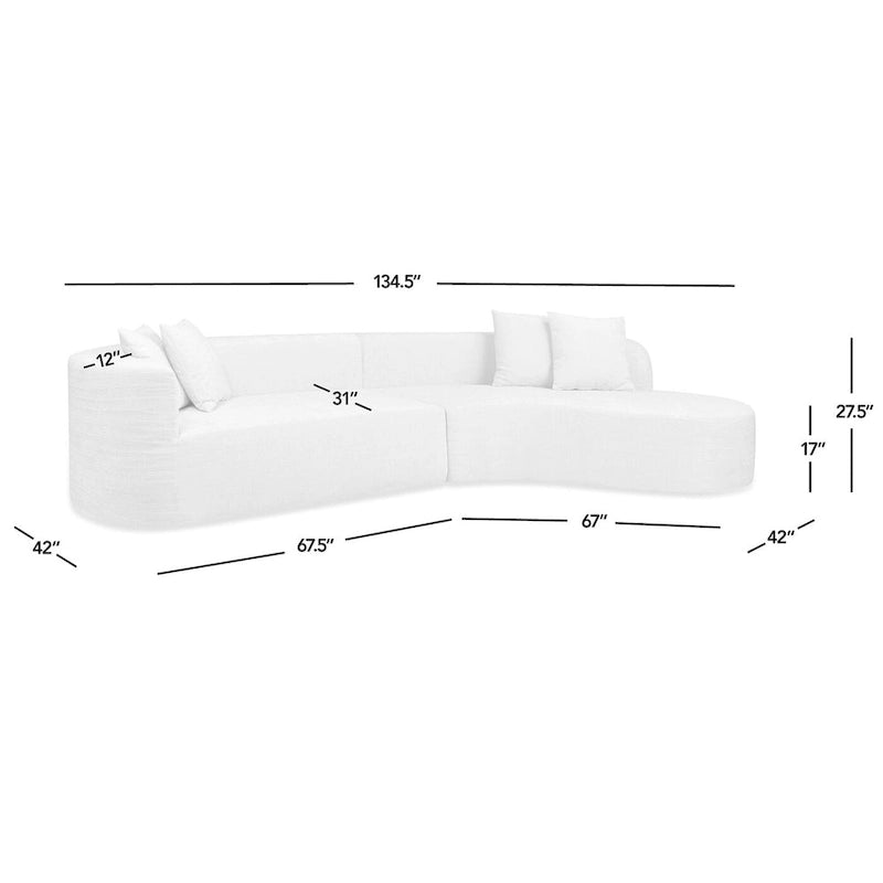 134.5 Sofa-in-a-Box RAF Curved Sectional Sofa