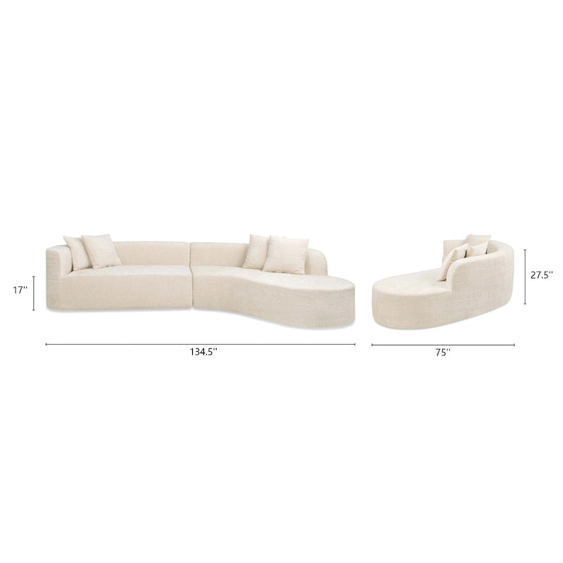 134.5 Sofa-in-a-Box RAF Curved Sectional Sofa
