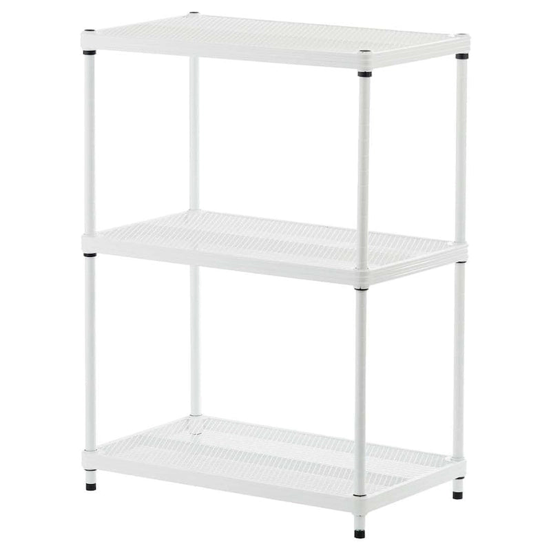 3 Tier Full-Size Metal Storage Shelving Unit Rack, White - 12