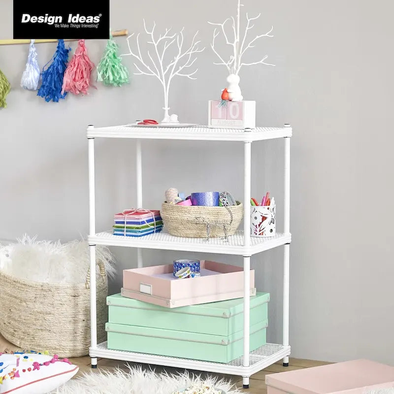 3 Tier Full-Size Metal Storage Shelving Unit Rack, White - 12