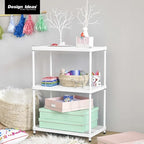 3 Tier Full-Size Metal Storage Shelving Unit Rack, White - 12