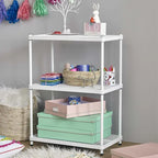 3 Tier Full-Size Metal Storage Shelving Unit Rack, White - 12