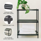 3 Tier Full-Size Metal Storage Shelving Unit Rack, White - 12