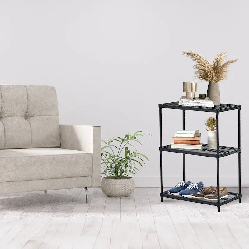 3 Tier Full-Size Metal Storage Shelving Unit Rack, White - 12