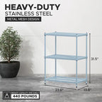 3 Tier Full-Size Metal Storage Shelving Unit Rack, White - 12