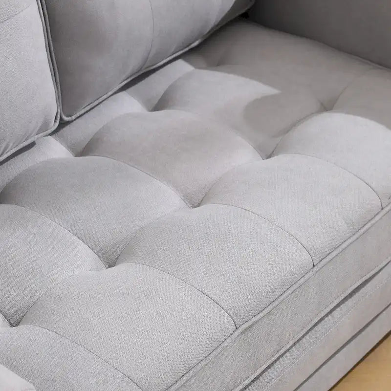 Oaks Aura Upholstered Futon Sofa with Pull-Out Sleeper Couch, Muticolour Choice Foldable Tufted Loveseat With Cup Holder